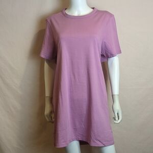 ASOS Petite Purple Short Sleeve Open Back Mini Shirt Dress size 10 Petite
